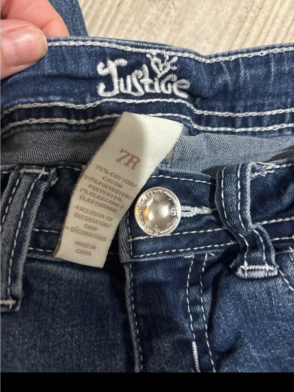 Justice Girls' Dark Blue Slim Jeans